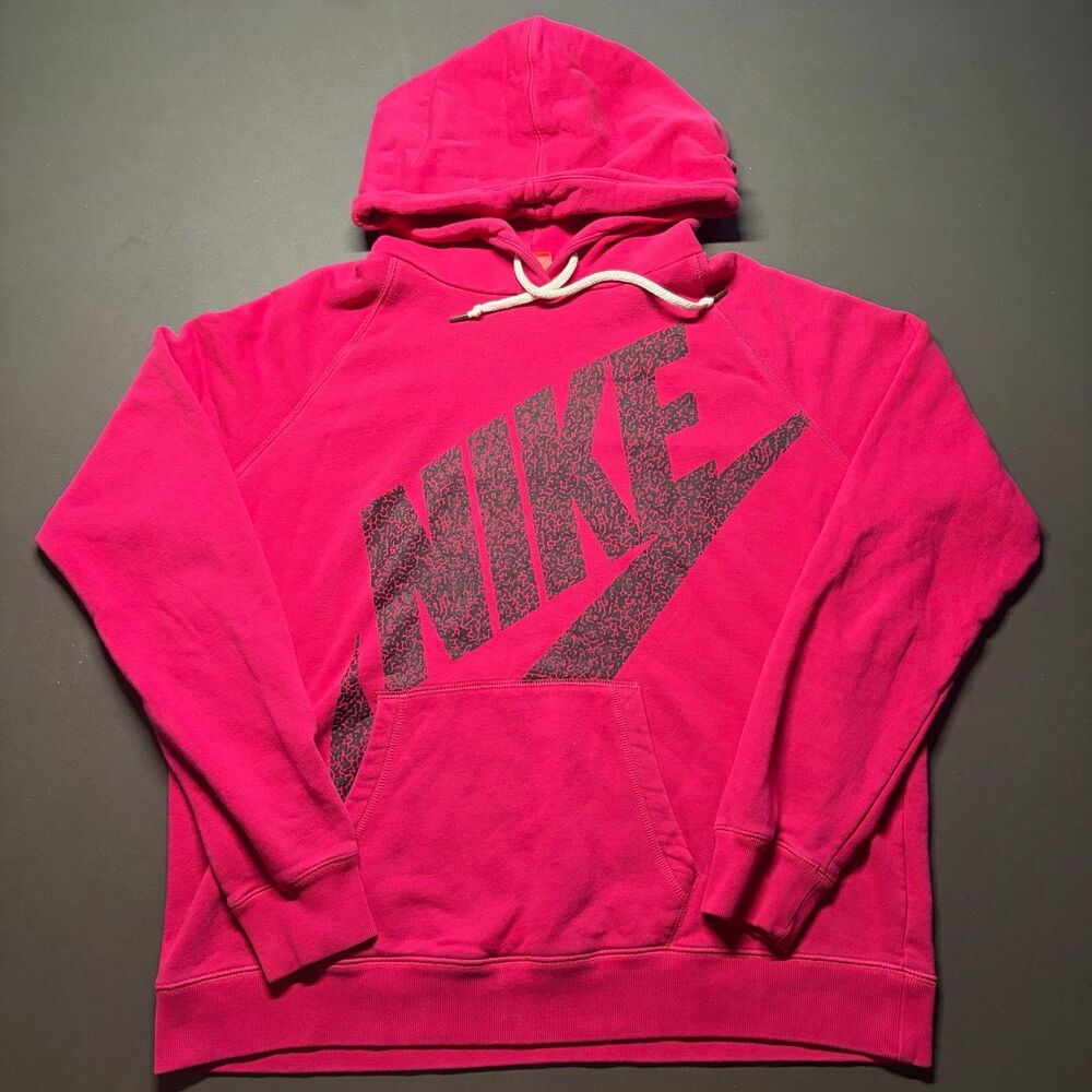 Size XL Womens – Nike Pink Oversized Elephant Print Logo Pullover Hoodie